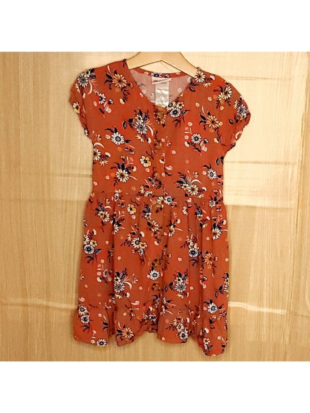 Little Lass Girls Dusty Rose Pink Floral Flowy Dress 6
